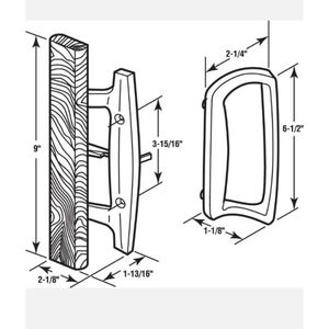 Prime-Line C 1131 Sliding Glass Door Handle Set – Replace Old or Damaged Door
